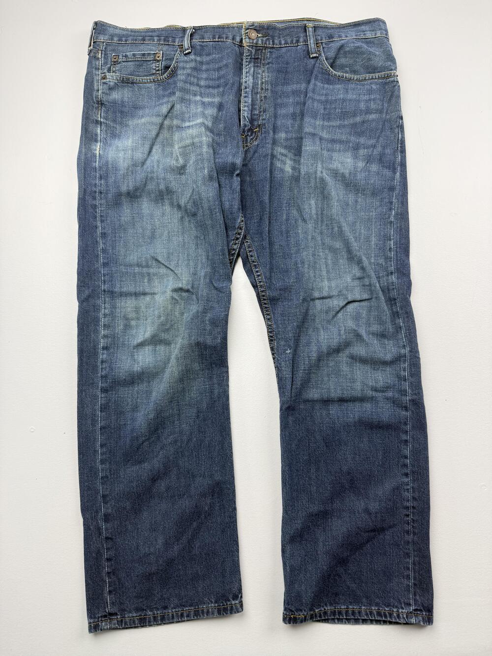 Levis 514 Jeans Mens 40x30 Blue Medium Wash Denim Regular Straight Distressed